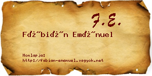 Fábián Emánuel névjegykártya